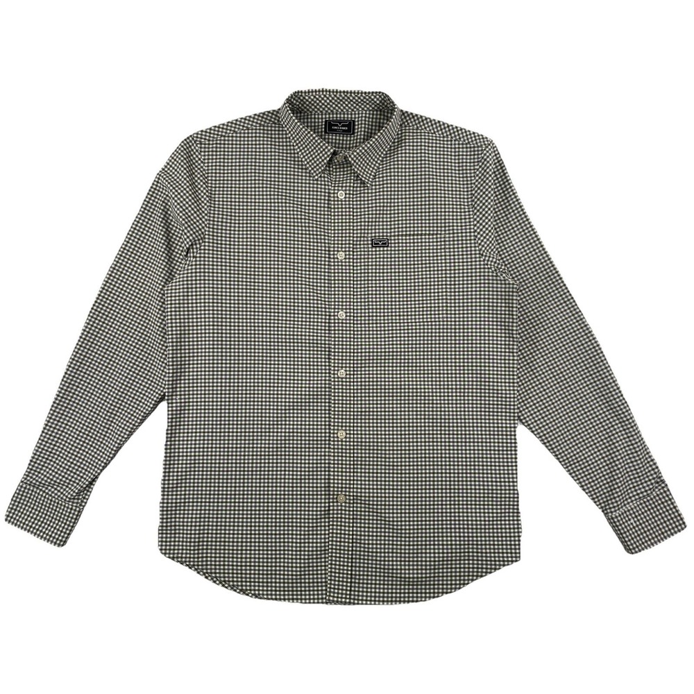 Kimes Ranch Button Up Shirt Men's Large Gray Check Pattern Long Sleeve
